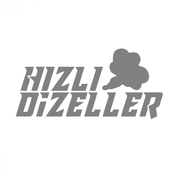 Hızlı Dizeller Araba Sticker 17x17 Cm Gri