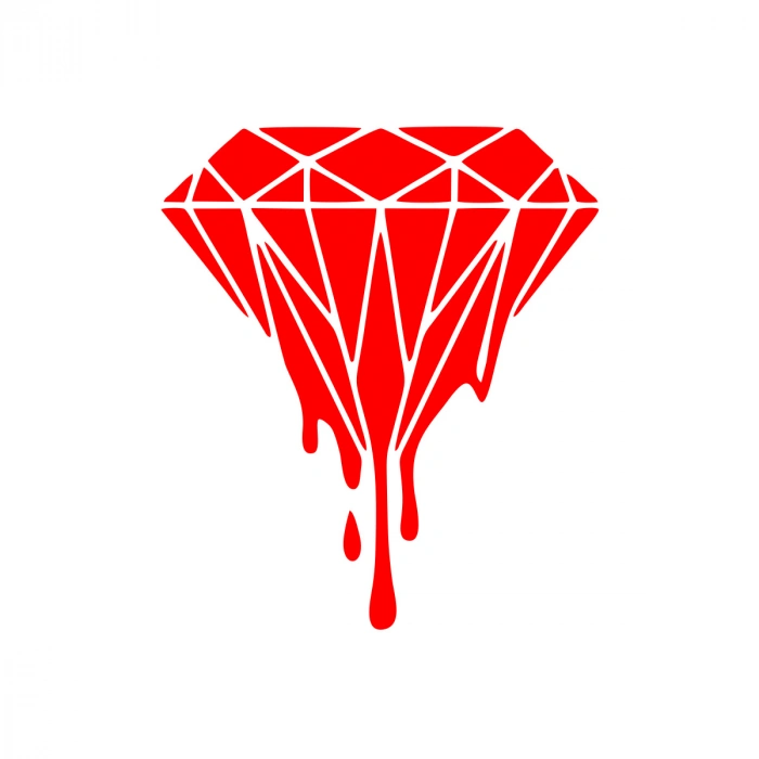 Elmas Araba Stickeri 17x17 Cm Kırmızı