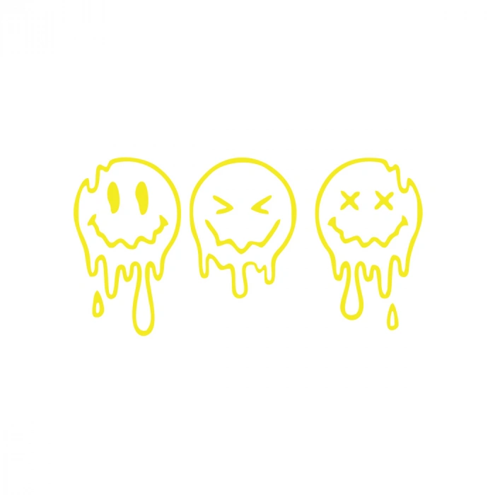 Eriyen Suratlar Araba Stickeri 17x17 Cm Sarı