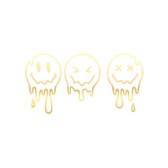 Eriyen Suratlar Araba Stickeri 17x17 Cm Gold