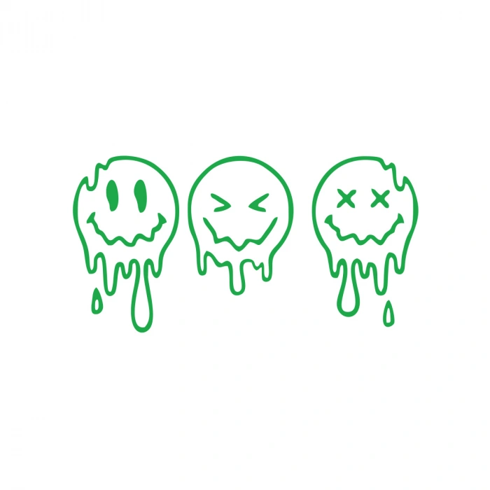 Eriyen Suratlar Araba Stickeri 17x17 Cm Yeşil