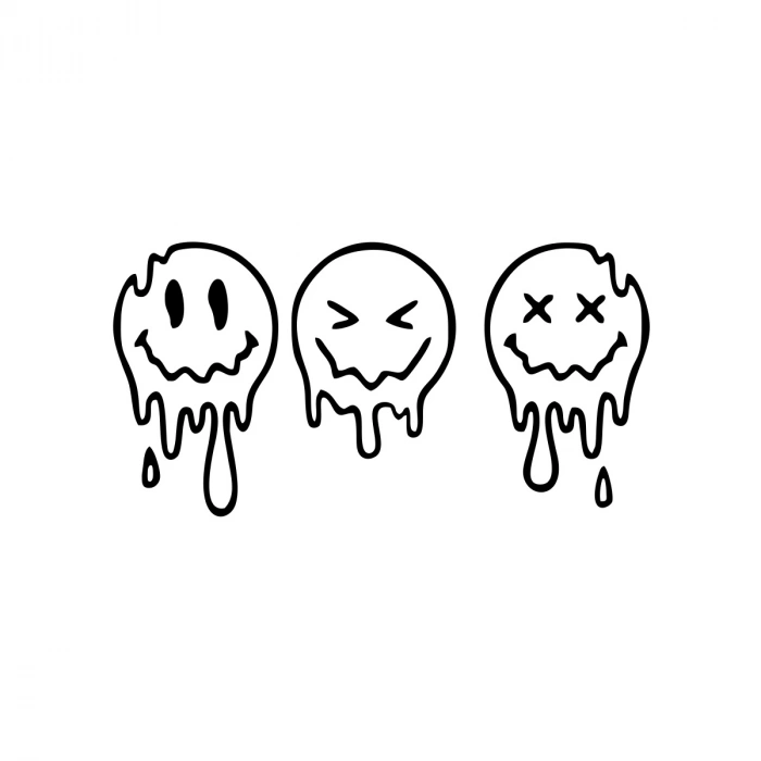 Eriyen Suratlar Araba Stickeri 17x17 Cm Siyah