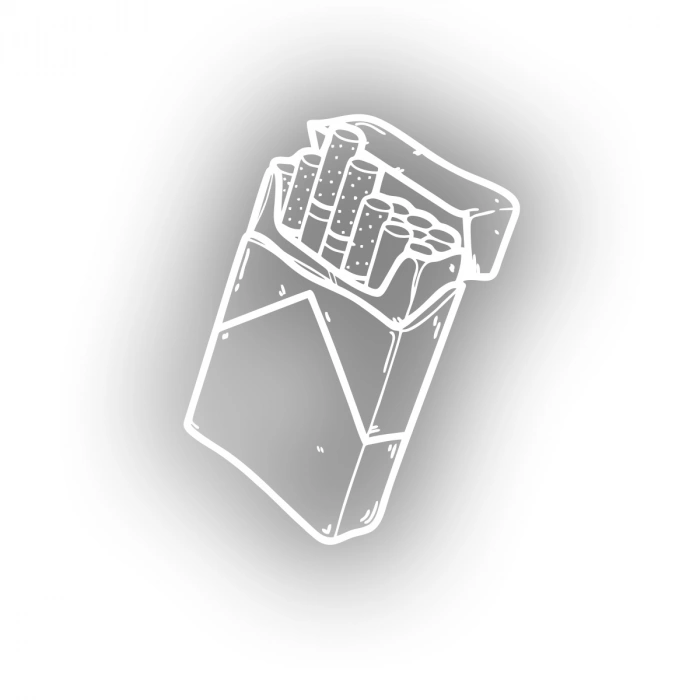 Sigara Araba Stickeri 17x17 Cm Beyaz