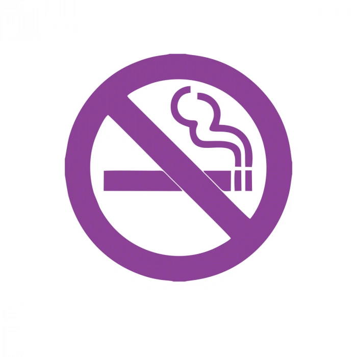 Sigara İçilmez Araba Stickeri 17x17 Cm Mor