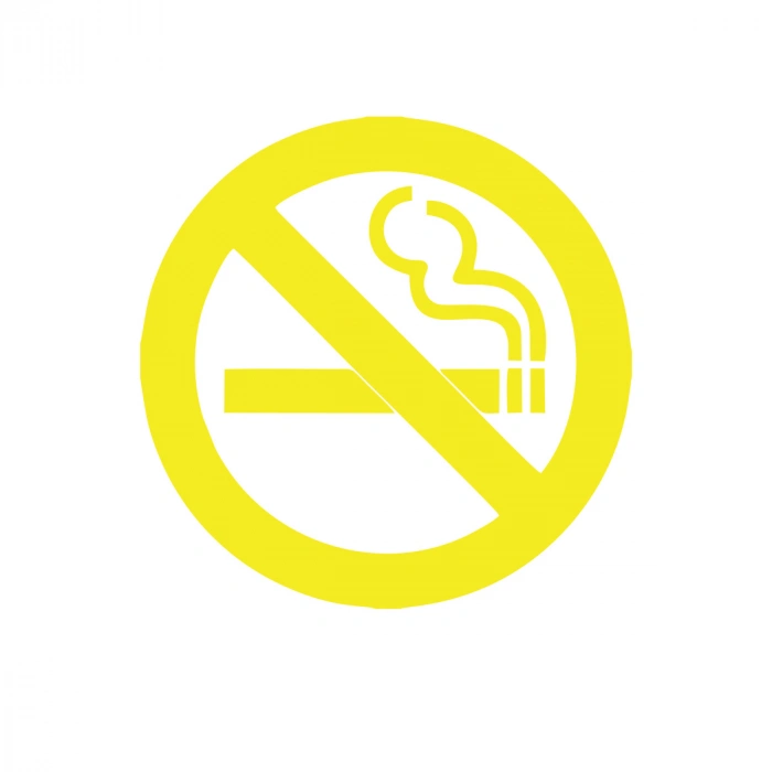 Sigara İçilmez Araba Stickeri 17x17 Cm Sarı