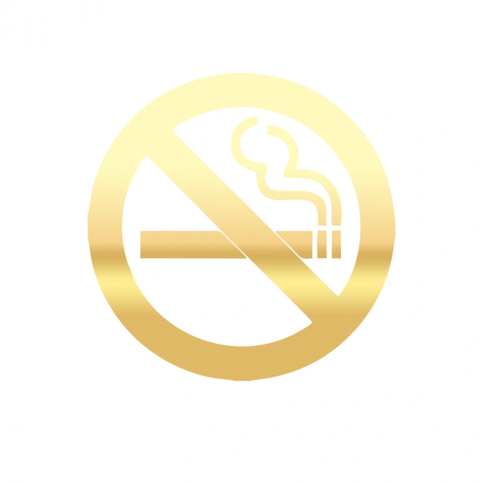 Sigara İçilmez Araba Stickeri 17x17 Cm Gold