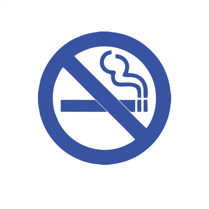 Sigara İçilmez Araba Stickeri 17x17 Cm Mavi