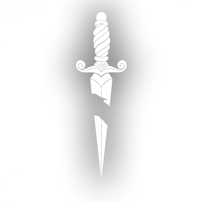 Kırık Kılıç Araba Stickeri 17x17 Cm Beyaz