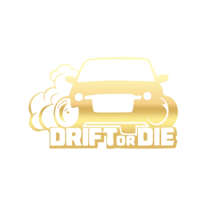 Drift or Die Araba Stickeri 17x17 Cm Gold