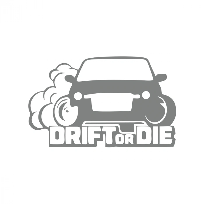 Drift or Die Araba Stickeri 17x17 Cm Gri