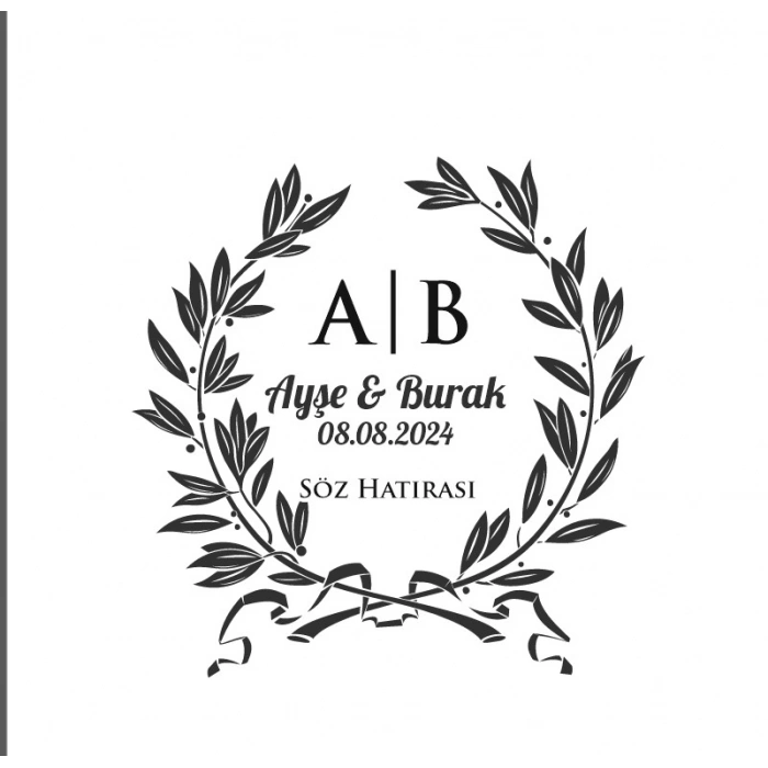 Kozalak ve Çilekli Dikdörtgen Etiket Kına Nişan Düğün 3x3 cm özel etiket / 50 adet sticker