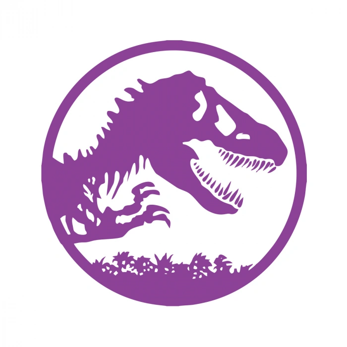 Dinozor Araba Stickeri 17x17 Cm Mor