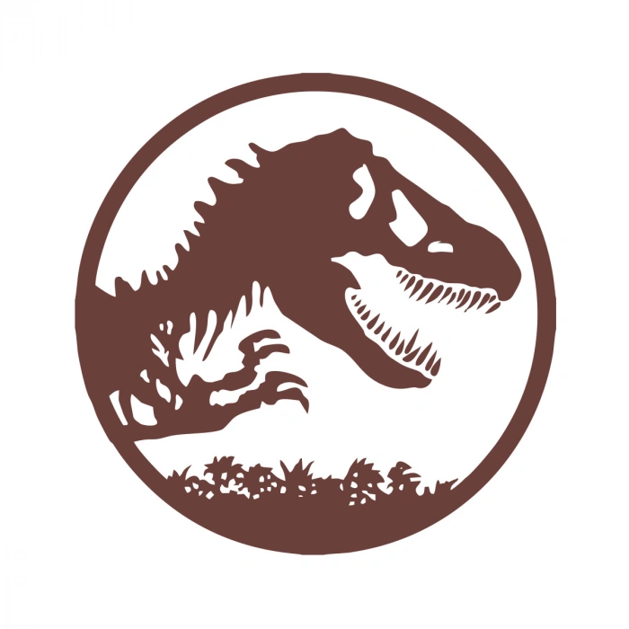 Dinozor Araba Stickeri 17x17 Cm Kahverengi