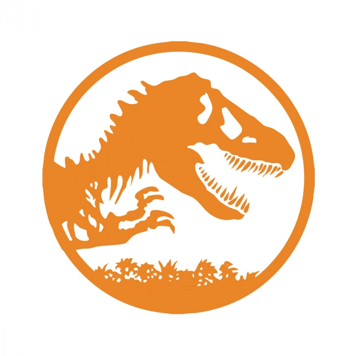 Dinozor Araba Stickeri 17x17 Cm Turuncu