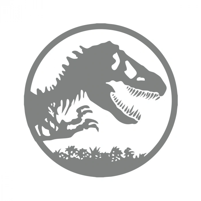 Dinozor Araba Stickeri 17x17 Cm Gri