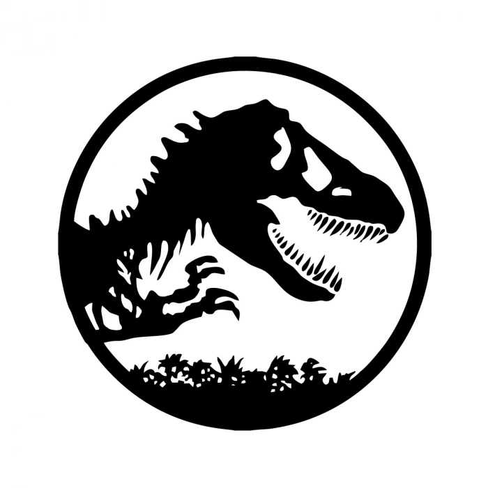 Dinozor Araba Stickeri 17x17 Cm Siyah