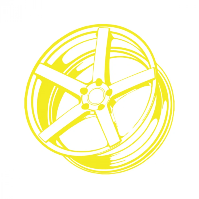 Jant Araba Stickeri 17x17 Cm Sarı