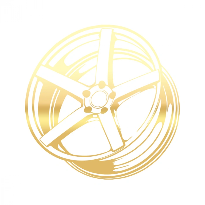 Jant Araba Stickeri 17x17 Cm Gold