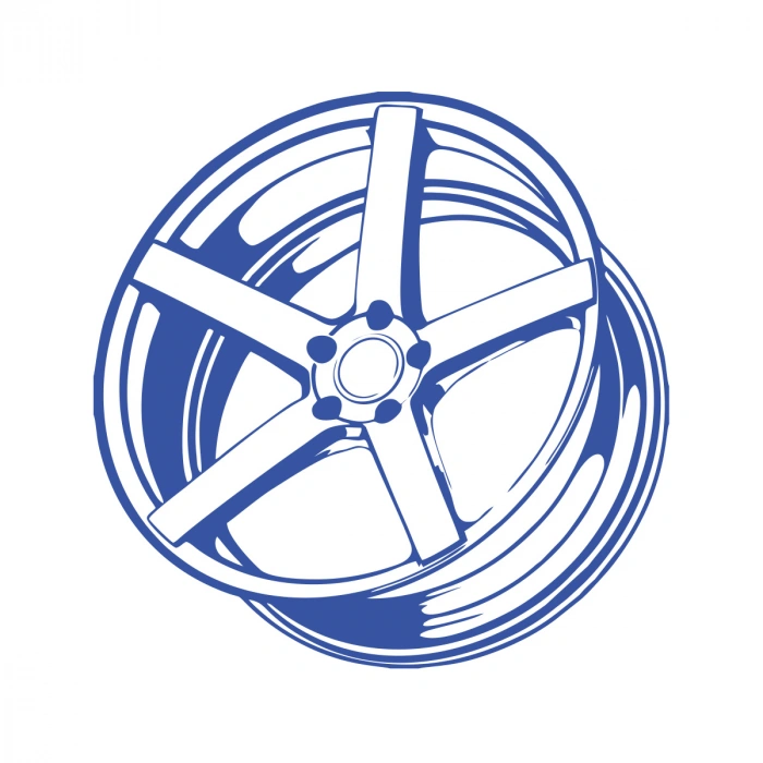 Jant Araba Stickeri 17x17 Cm Mavi