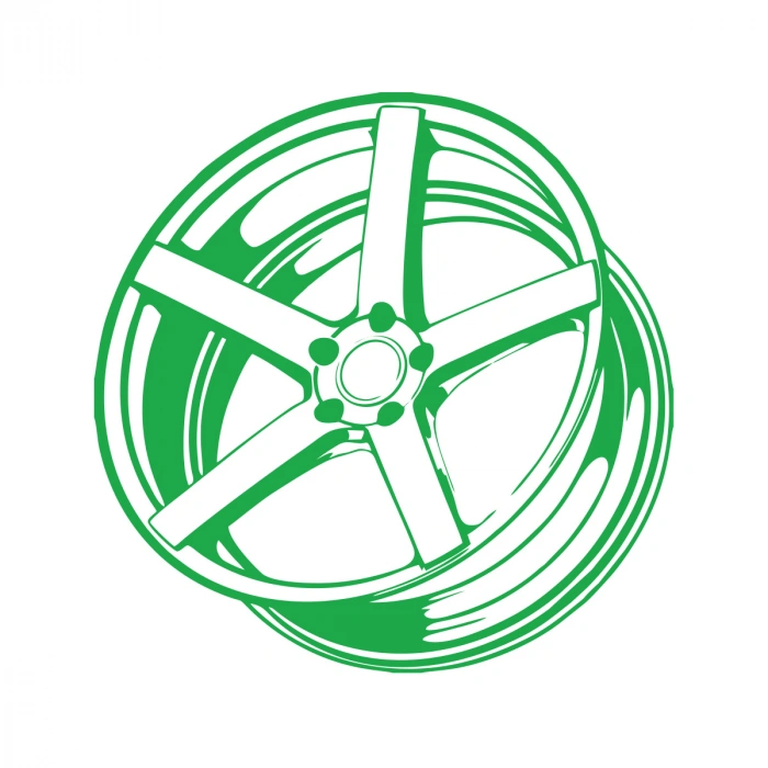 Jant Araba Stickeri 17x17 Cm Yeşil