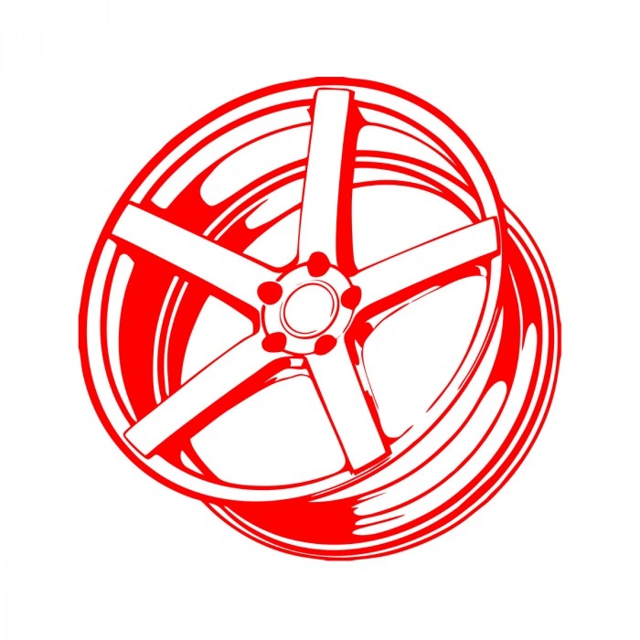 Jant Araba Stickeri 17x17 Cm Kırmızı