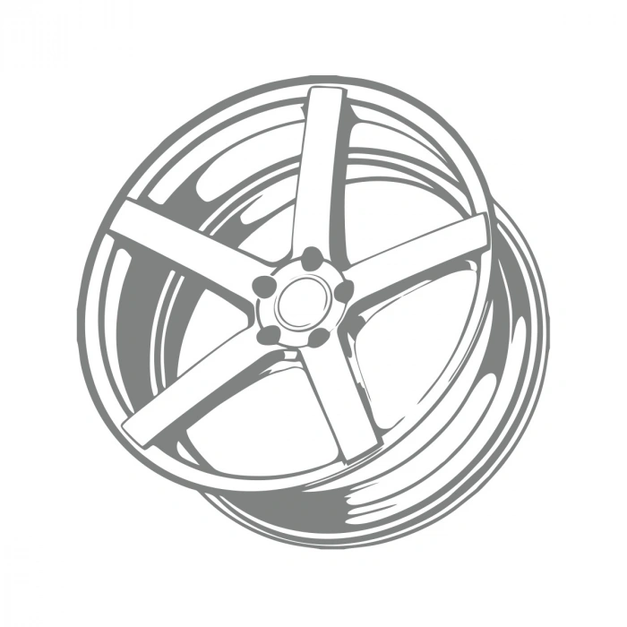 Jant Araba Stickeri 17x17 Cm Gri