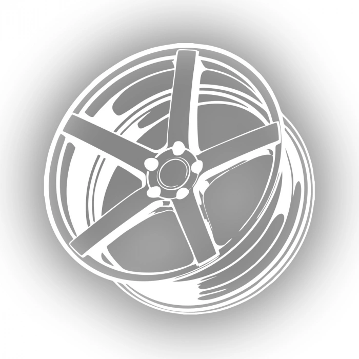 Jant Araba Stickeri 17x17 Cm Beyaz