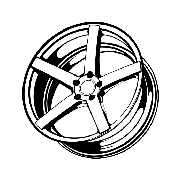 Jant Araba Stickeri 17x17 Cm Siyah