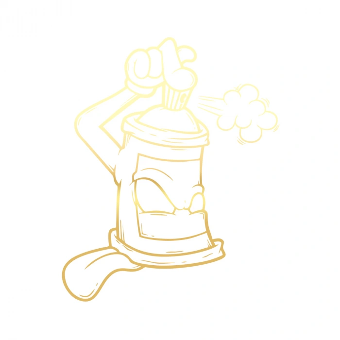 Sprey Araba Stickeri 17x17 Cm Gold