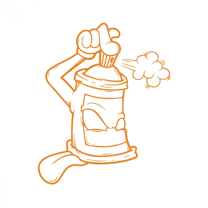 Sprey Araba Stickeri 17x17 Cm Turuncu