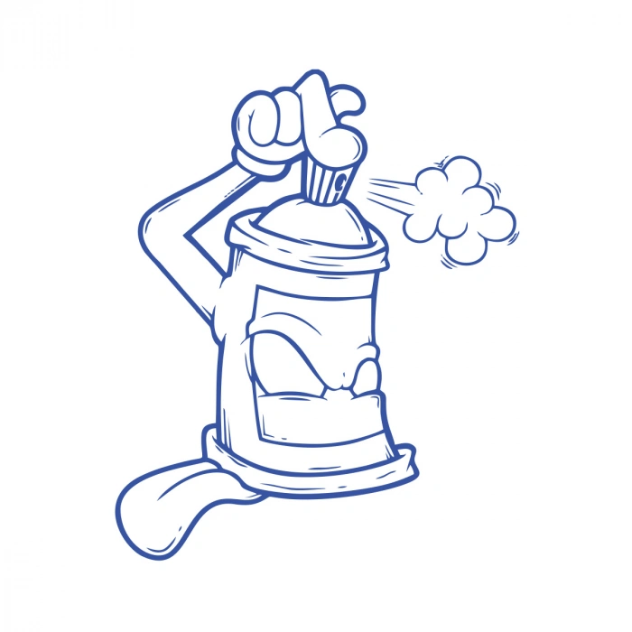 Sprey Araba Stickeri 17x17 Cm Mavi