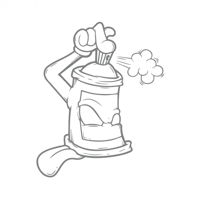 Sprey Araba Stickeri 17x17 Cm Gri