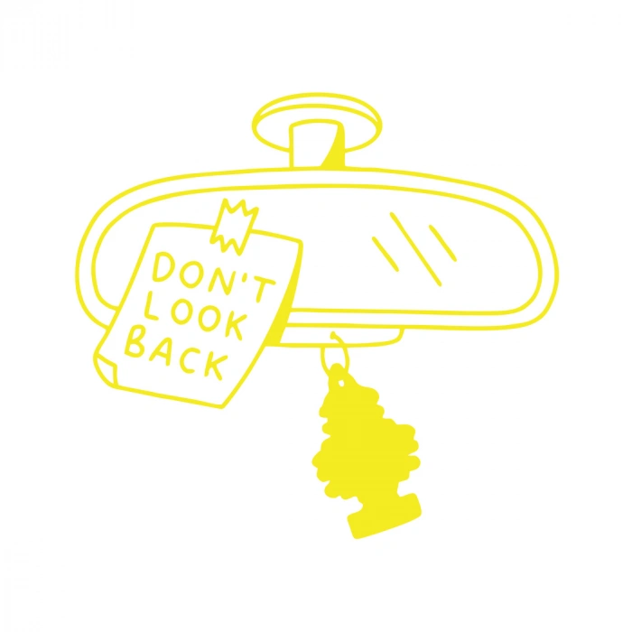 Dont Look Back Araba Stickeri 17x17 Cm Sarı