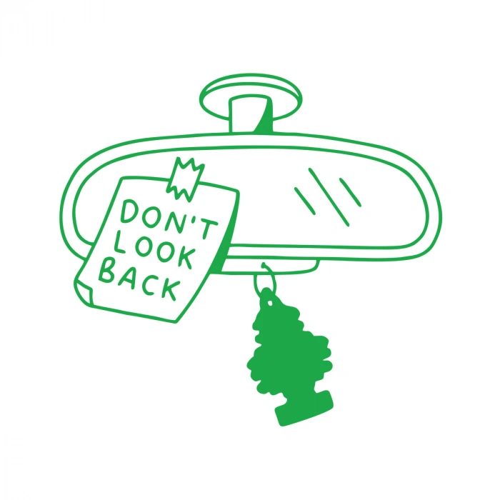 Dont Look Back Araba Stickeri 17x17 Cm Yeşil