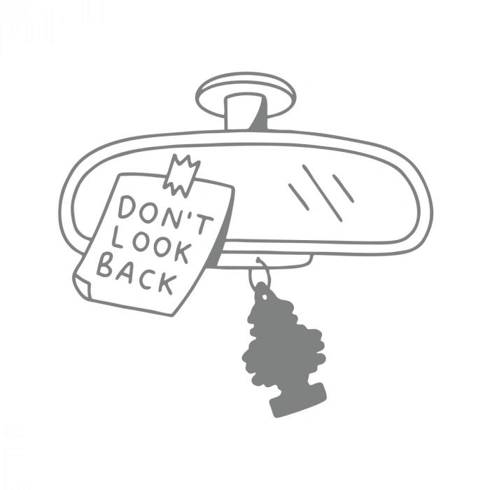Dont Look Back Araba Stickeri 17x17 Cm Gri
