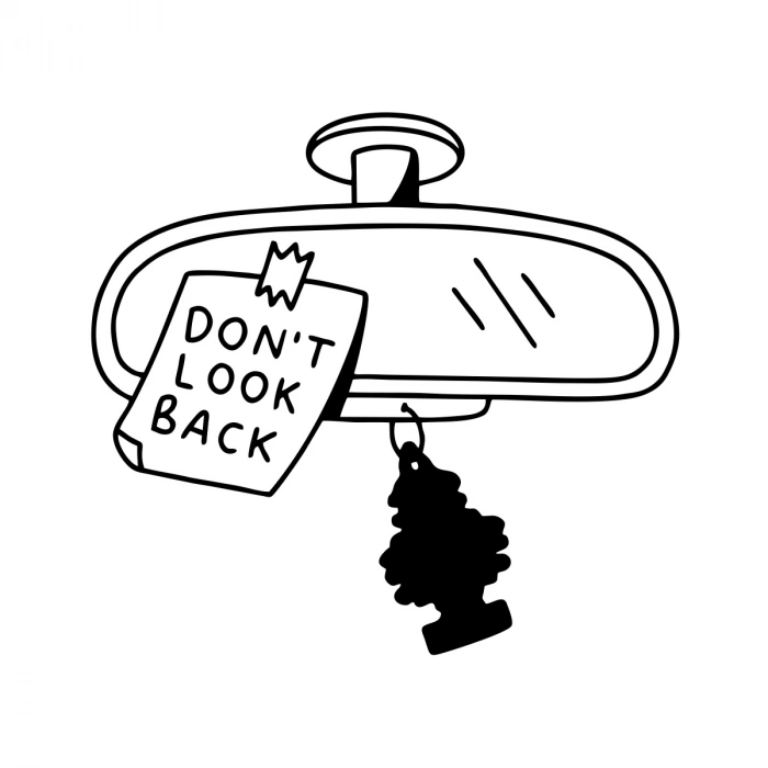 Dont Look Back Araba Stickeri 17x17 Cm Siyah