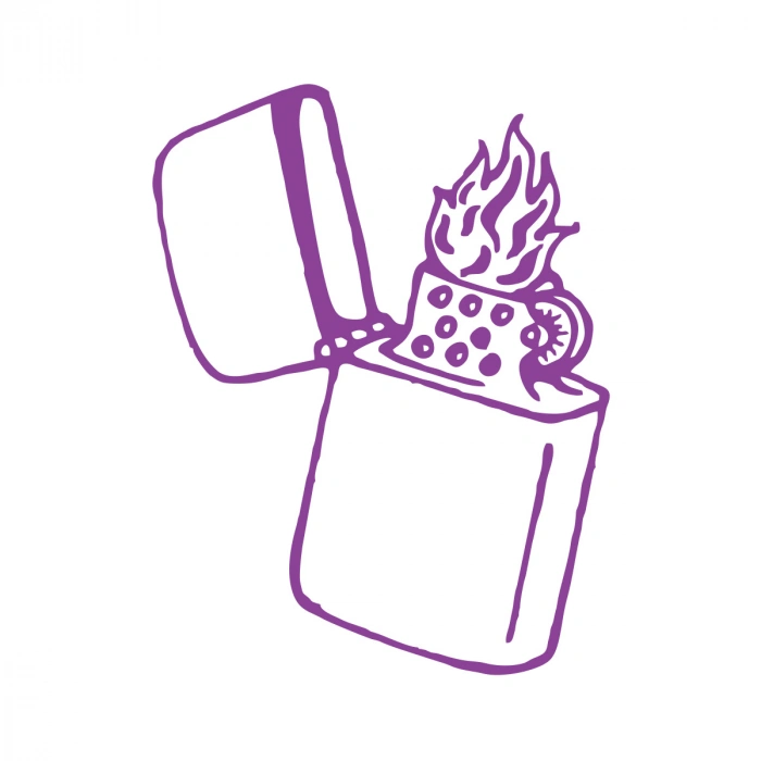 Çakmak Araba Stickeri 17x17 Cm Mor