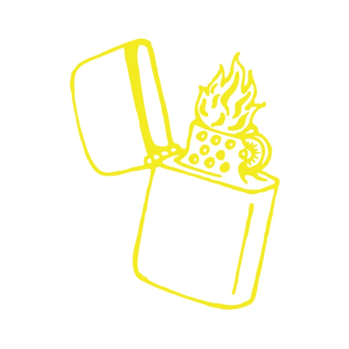 Çakmak Araba Stickeri 17x17 Cm Sarı