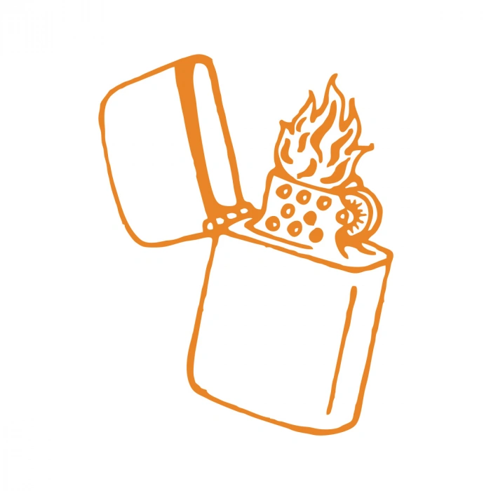 Çakmak Araba Stickeri 17x17 Cm Turuncu