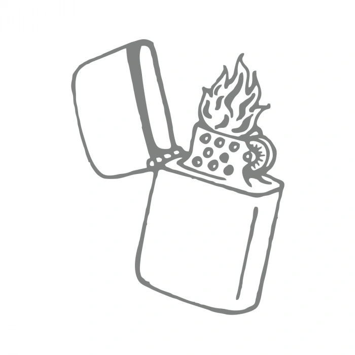 Çakmak Araba Stickeri 17x17 Cm Gri