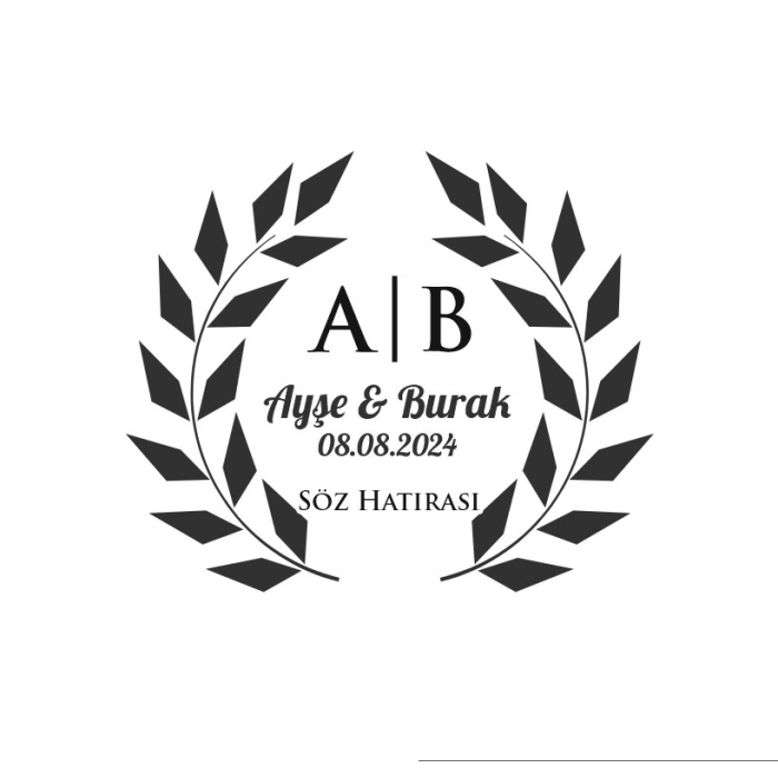 Yapraklı Kış Oval Etiket Kına Nişan Düğün 3x3 cm özel etiket / 50 adet sticker