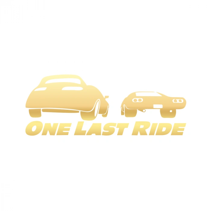 One Last Ride Araba Stickeri 17x17 Cm Gold