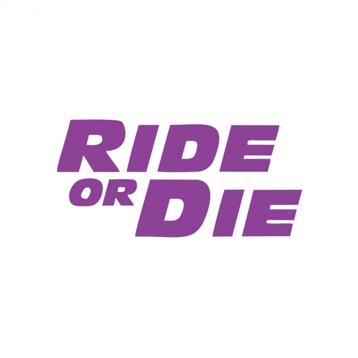Ride Or Die Araba Stickeri 17x17 Cm Mor
