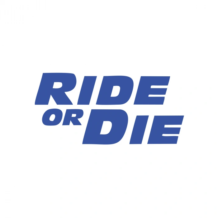 Ride Or Die Araba Stickeri 17x17 Cm Mavi