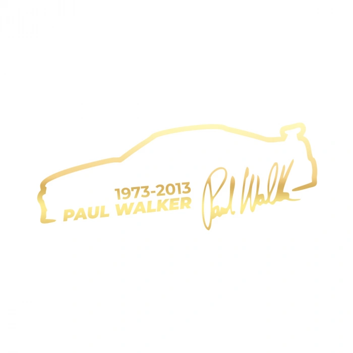 Paul Walker İmza Araba Sticker 17x17 Cm Gold