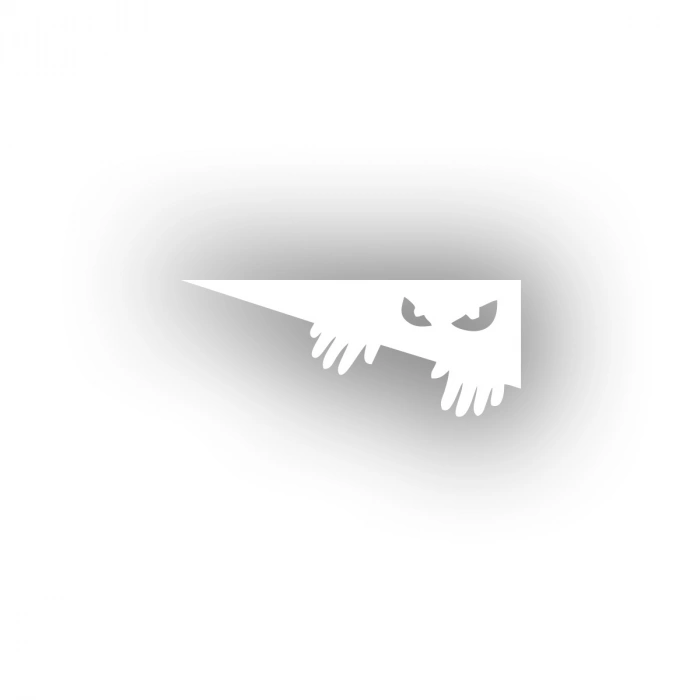 Siluet Araba Sticker 17x17 Cm Beyaz