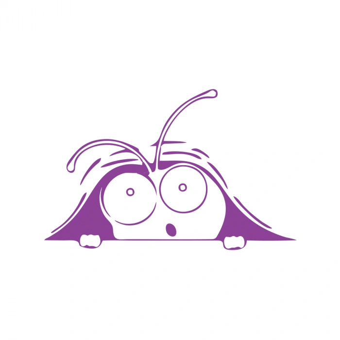 Karınca Araba Sticker 17x17 Cm Mor