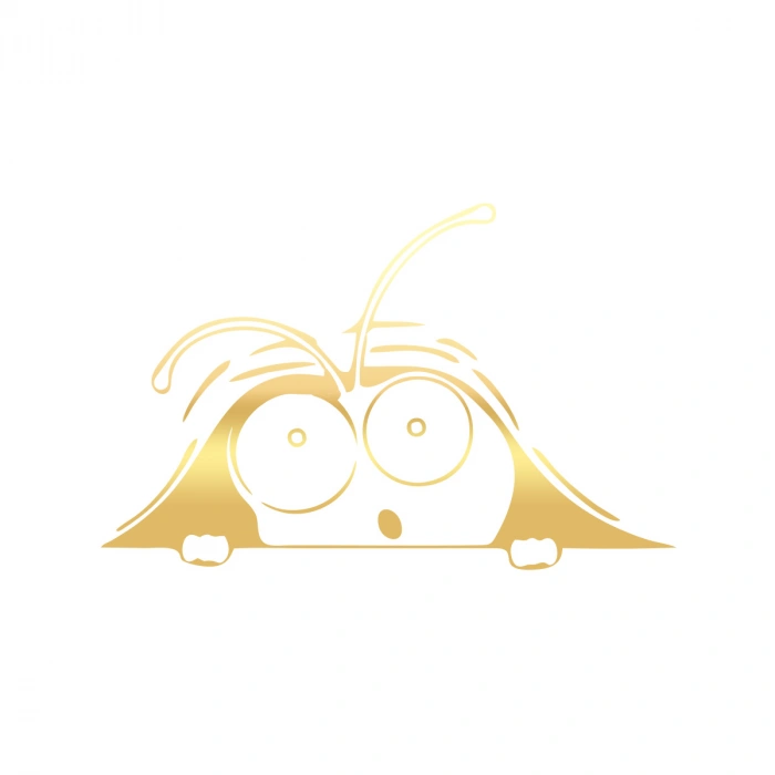 Karınca Araba Sticker 17x17 Cm Gold