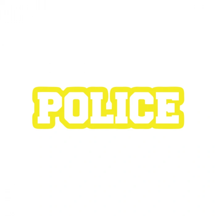Police Araba Stickeri 17x17 Cm Sarı