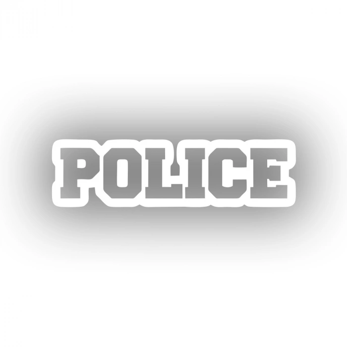 Police Araba Stickeri 17x17 Cm Beyaz